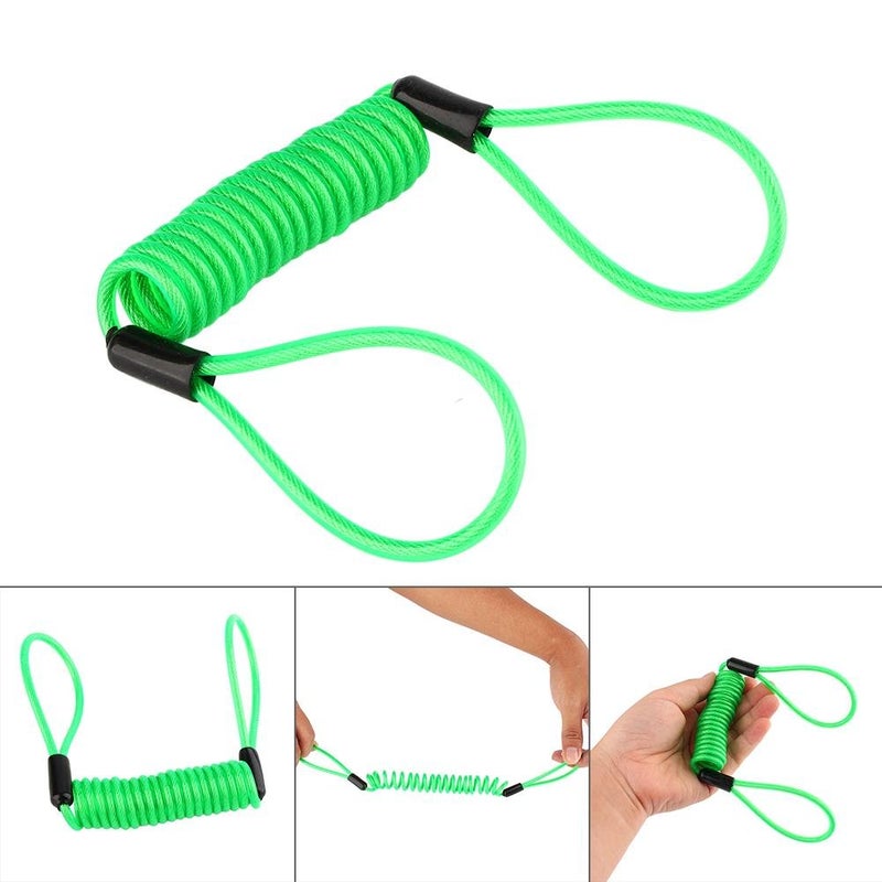 Keenso Disc Lock Reminder Cable, Green Waterproof Disc Lock Security Reminder Cable Scooter Bike Motorbike for Scooter Motorcycle Bike Brake Disc - Image 3